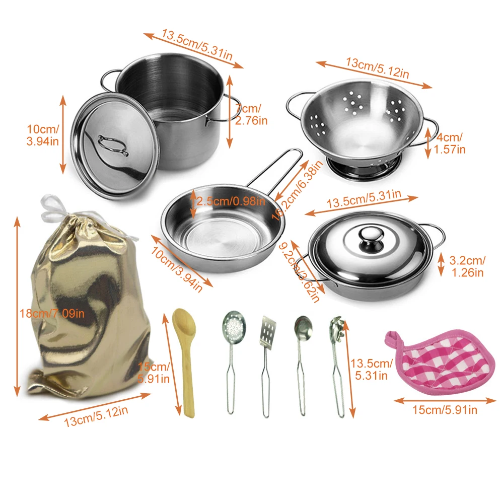 Kids Simulation Kitchen Toys Stainless Steel Cooking Cookware Children Kitchen Tableware Pretend Role Play Toy For Kids
Kids Simulation Kitchen Toys Stainless Steel Cooking Cookware Children Kitchen Tableware Pretend Role Play Toy For Kids