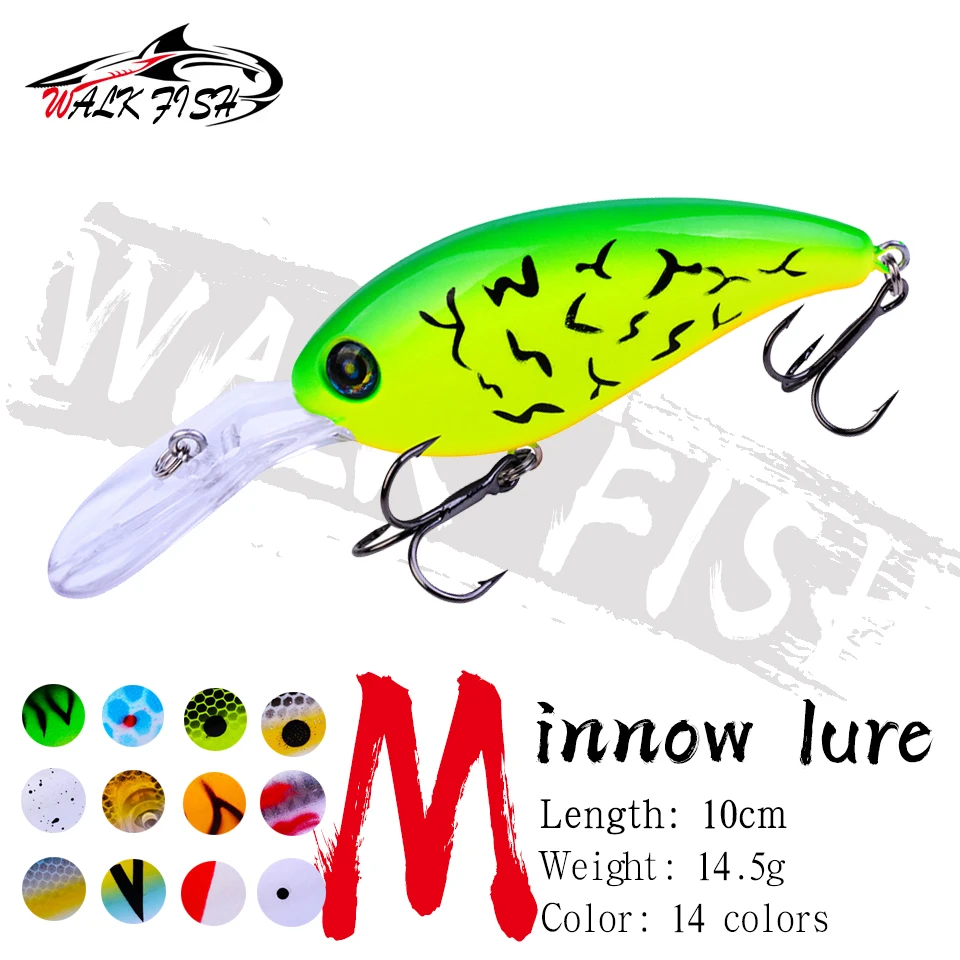 WALK FISH Crank Fishing Lure Bait Wobbler 14.5g 10cm Minnow Isca Artificial Lures Crankbait Leurre de Bass Pike Trolling Pesca
WALK FISH Crank Fishing Lure Bait Wobbler 14.5g 10cm Minnow Isca Artificial Lures Crankbait Leurre de Bass Pike Trolling Pesca