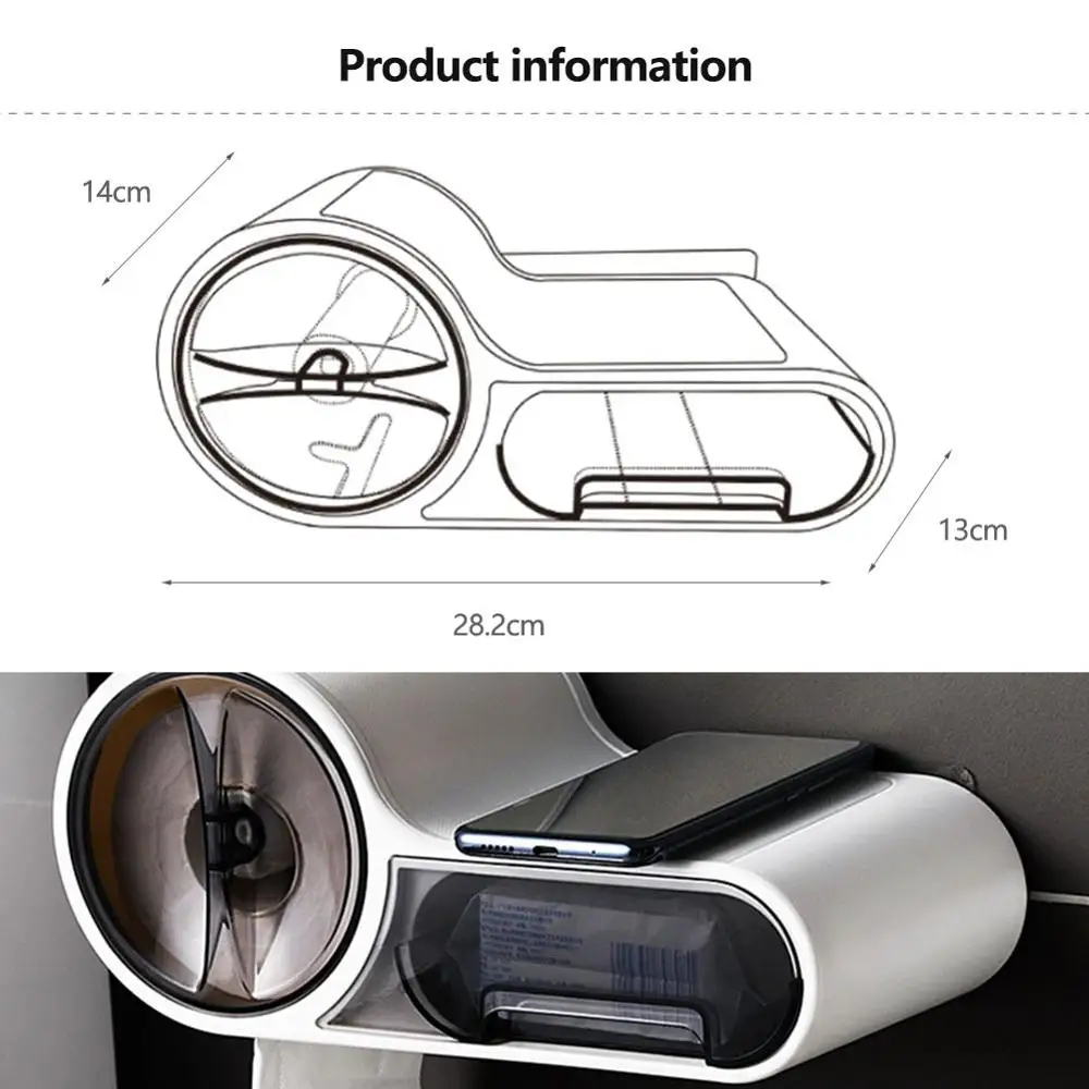 New Toilet Tissue Box Toilet Paper Holder Mobile Phone Holder Home Punch-free Creative Waterproof Wall-mounted Roll Carton
New Toilet Tissue Box Toilet Paper Holder Mobile Phone Holder Home Punch-free Creative Waterproof Wall-mounted Roll Carton