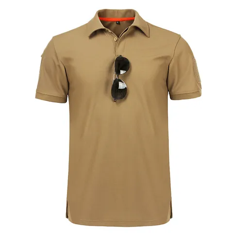 Рубашка-поло мужская быстросохнущая, тактическая в стиле милитари, с коротким рукавом, для активного отдыха и гольфа, одежда для походов, лето