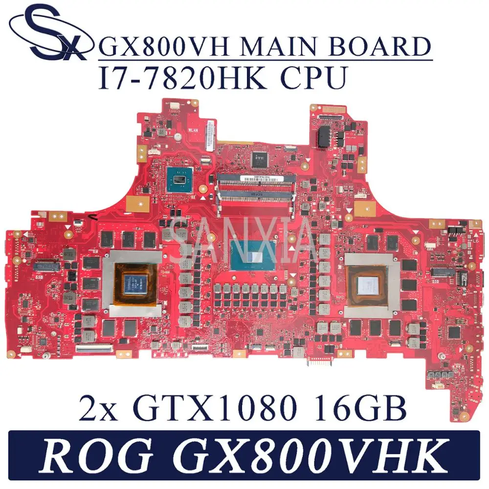 KEFU GX800VH Laptop motherboard for ASUS ROG GX800VHK GX800V original mainboard I7-7820HK 2x GTX1080-16GB
KEFU GX800VH Laptop motherboard for ASUS ROG GX800VHK GX800V original mainboard I7-7820HK 2x GTX1080-16GB