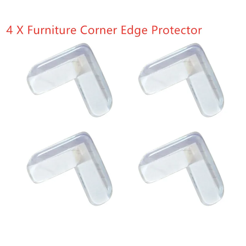 

4/1Pcs L Type Transparent Table Corner Anti-collision Angle Silicone Baby Protector Children Anticollision Edge Guards Cover