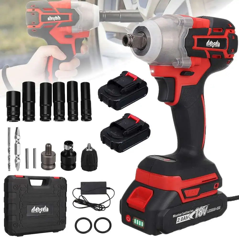 18V 3500RPM 380N.M Brushless Impact Electric Wrench 3 Speeds Wireless Rechargeable Screwdriver Drill Battery LED Working Light
18V 3500RPM 380N.M Brushless Impact Electric Wrench 3 Speeds Wireless Rechargeable Screwdriver Drill Battery LED Working Light