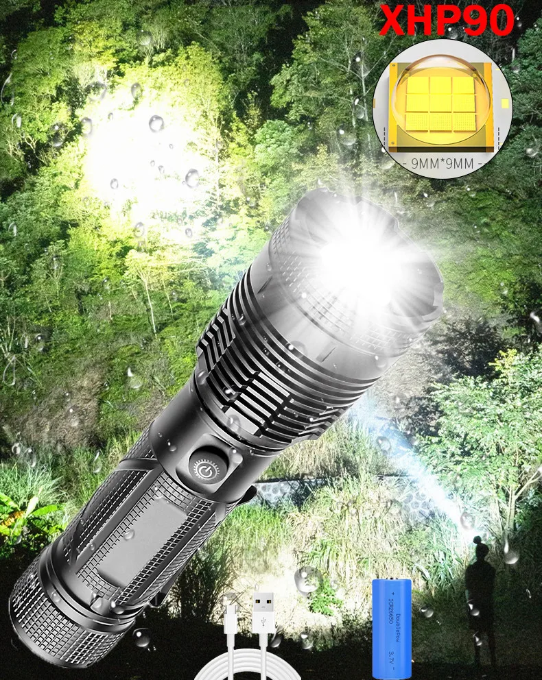 2021 Newest Most Powerful LED Flashlight Zoom USB Rechargeable Tactical Flash Light XHP99 xhp90 Torch 18650 26650 Handheld Light
2021 Newest Most Powerful LED Flashlight Zoom USB Rechargeable Tactical Flash Light XHP99 xhp90 Torch 18650 26650 Handheld Light
