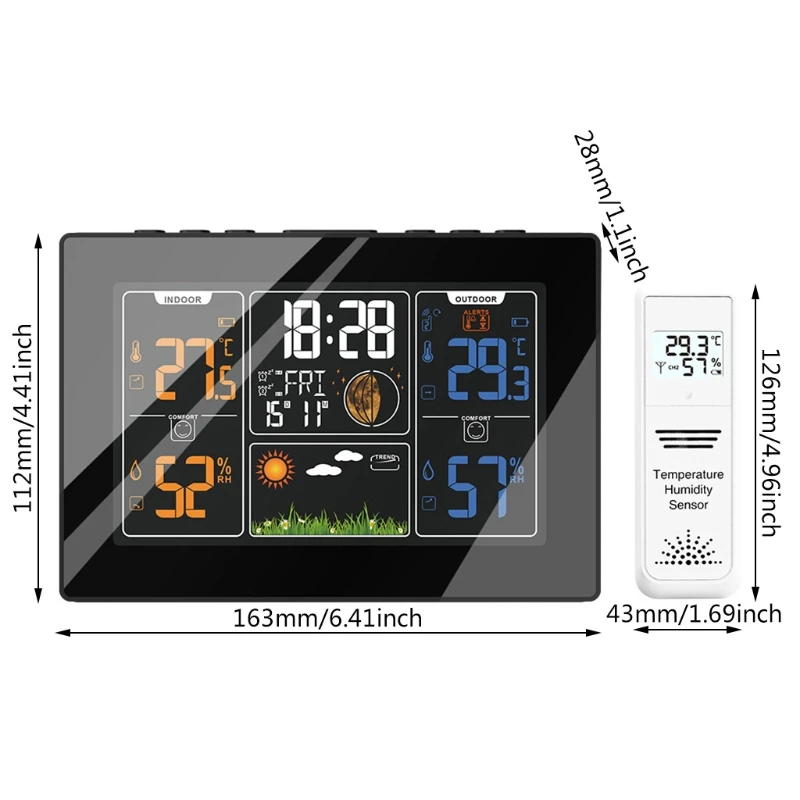 MXLC Multifunctional PT 201C Forecast Station Color Acrylic Panel Screen Thermometer USB Rechargable/3AAA Battery
MXLC Multifunctional PT 201C Forecast Station Color Acrylic Panel Screen Thermometer USB Rechargable/3AAA Battery