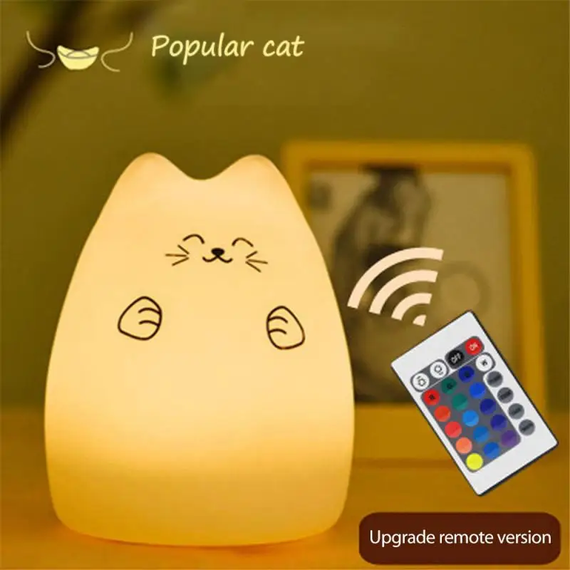 Remote Control Cartoon Little Cute Cat Silicone Lamp Colorful Color Changing Children's Room Atmospheric Night Light Rechargeabl
Remote Control Cartoon Little Cute Cat Silicone Lamp Colorful Color Changing Children's Room Atmospheric Night Light Rechargeabl