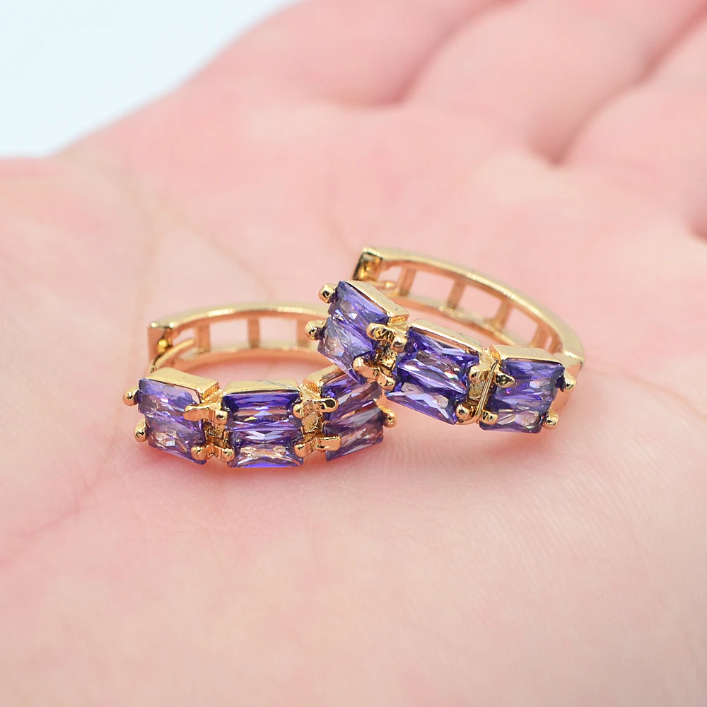Gold Color Women Stylish Purple Cubic Zirconia CZ Huggie Hoop Earrings Jewelry
Gold Color Women Stylish Purple Cubic Zirconia CZ Huggie Hoop Earrings Jewelry