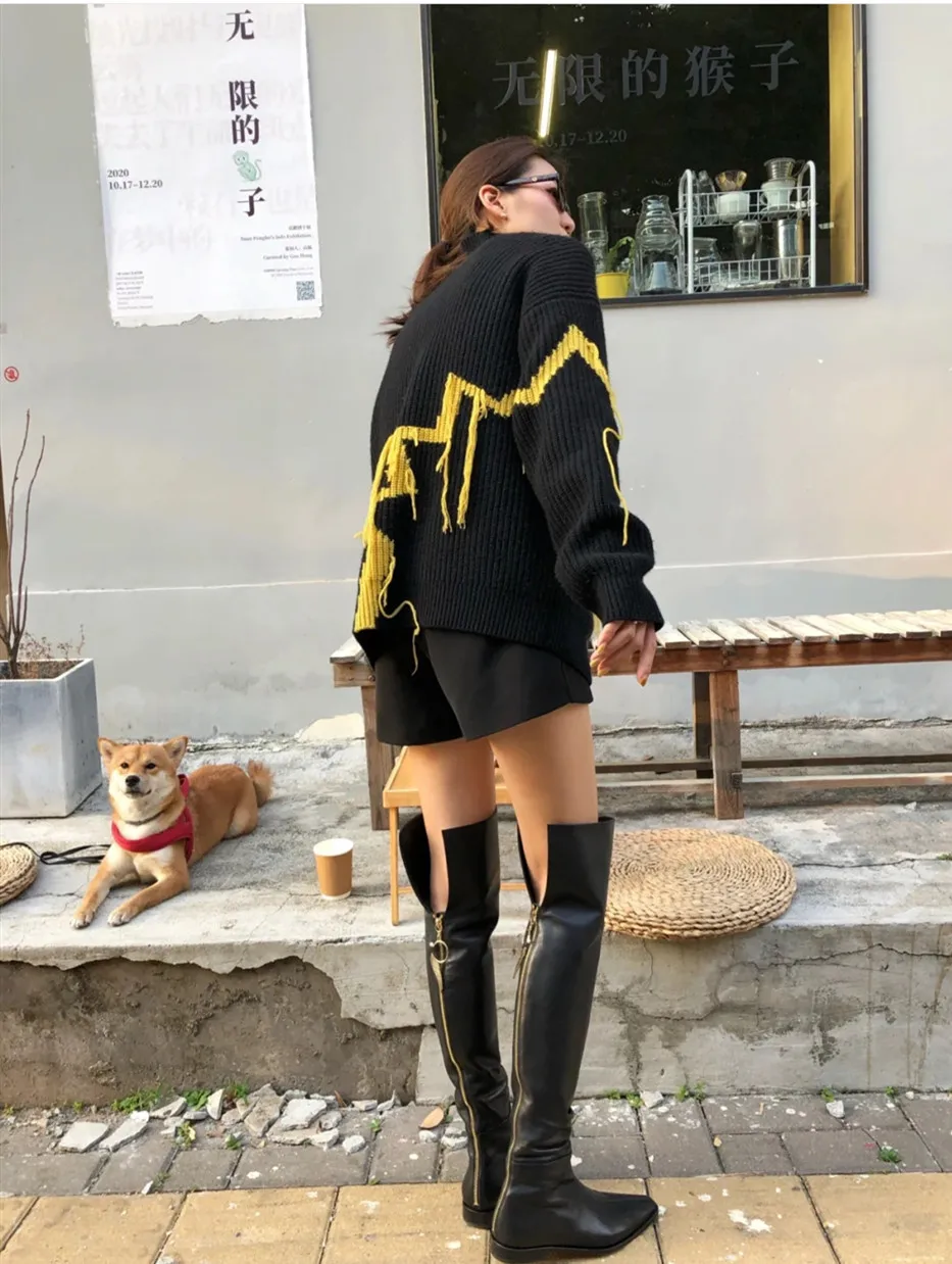 Women Sweater 2021 Autumn and Winter New Product Loose Tassel Jacquard Pattern Turtleneck Sweater
Women Sweater 2021 Autumn and Winter New Product Loose Tassel Jacquard Pattern Turtleneck Sweater