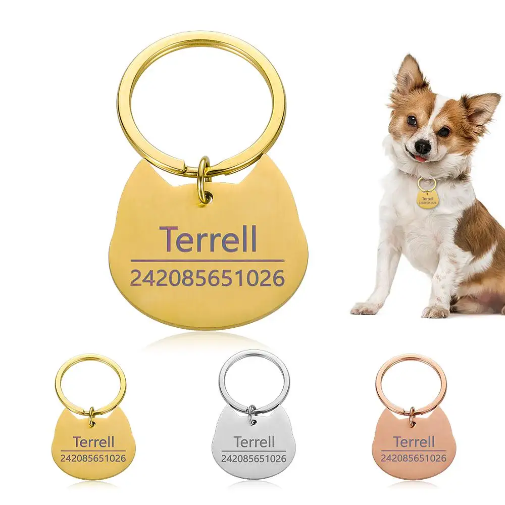 Customized Pet ID Tag Cat Keychain Pet Cat Collar Accessories Decoration Free Engraving Collars Stainless Steel Cat Tags Keyring
Customized Pet ID Tag Cat Keychain Pet Cat Collar Accessories Decoration Free Engraving Collars Stainless Steel Cat Tags Keyring
