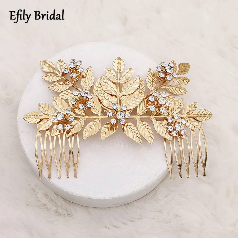 Gold Color Leaf Crystal Wedding Hair Comb Pin Rhinestone Bridal Hair Accessories for Women Bride Headpiece Party Bridesmaid Gift
Gold Color Leaf Crystal Wedding Hair Comb Pin Rhinestone Bridal Hair Accessories for Women Bride Headpiece Party Bridesmaid Gift