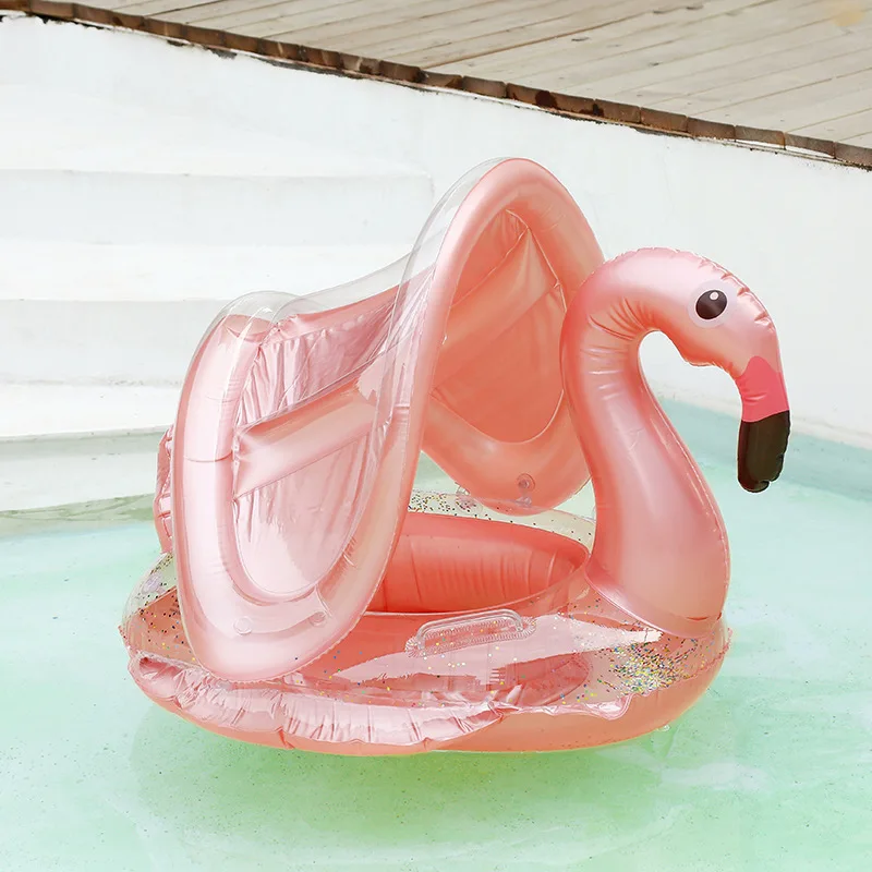 Надувной круг в форме фламинго для детей плавательный младенцев единорог