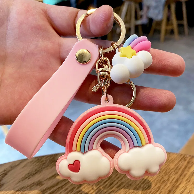 Fashion Cartoon Rainbow Keychain Creative Lovely Silicone Bag Decoration Accessories Car Key Pendant Couple's Charm Keyring Gift
Fashion Cartoon Rainbow Keychain Creative Lovely Silicone Bag Decoration Accessories Car Key Pendant Couple's Charm Keyring Gift