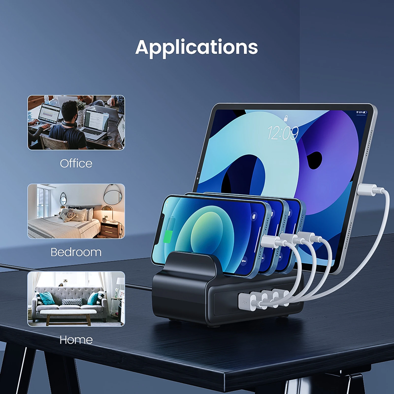 4-Port 5V 6A 30W Max USB Charging Station Hub Dock Stand Desktop Fast Charging Docking Station Smart Charger Organizer Holder
4-Port 5V 6A 30W Max USB Charging Station Hub Dock Stand Desktop Fast Charging Docking Station Smart Charger Organizer Holder