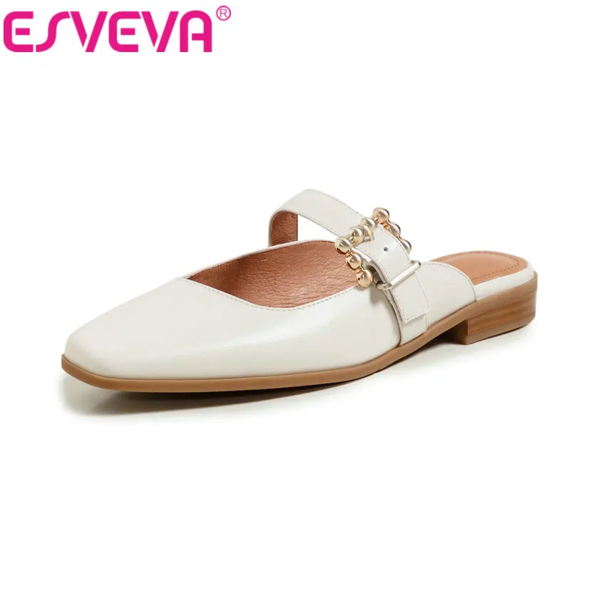 ESVEVA 2021 Square Toe Elegant Summer Women Slides Genuine Leather Square Heel Slingback Female Shoes Casual Sandals Size 34-39
ESVEVA 2021 Square Toe Elegant Summer Women Slides Genuine Leather Square Heel Slingback Female Shoes Casual Sandals Size 34-39