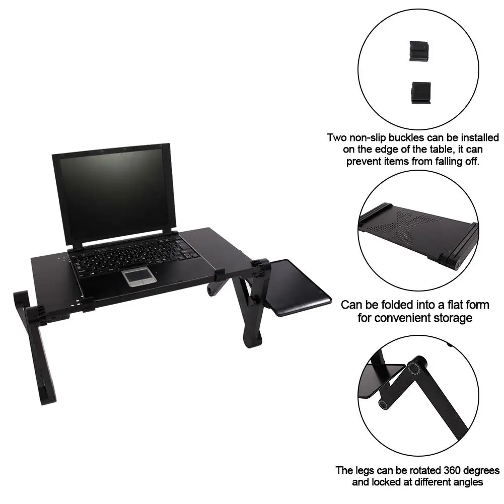 

Stand For Bed Cozy Aluminum Vented Lap Workstation Desk With Mouse Pad Foldable Book Reading Stand Notebook Tablet