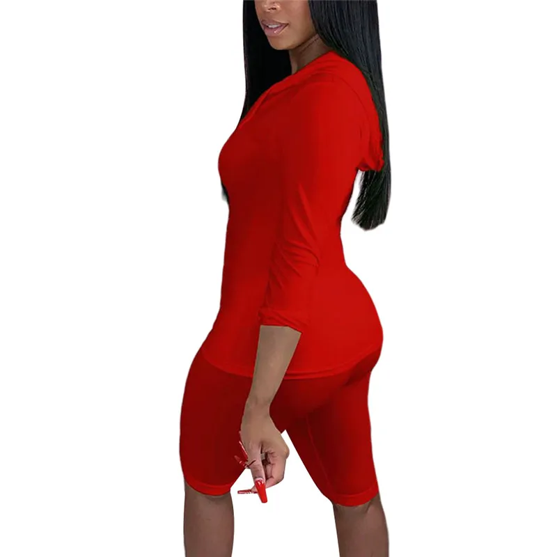 Casual Women Two Pieces Sets Long Sleeve Front Zipper V-neck Tops Half Pants Sporty Wear Outfit 2020 Summer Top And Biker Shorts
Casual Women Two Pieces Sets Long Sleeve Front Zipper V-neck Tops Half Pants Sporty Wear Outfit 2020 Summer Top And Biker Shorts