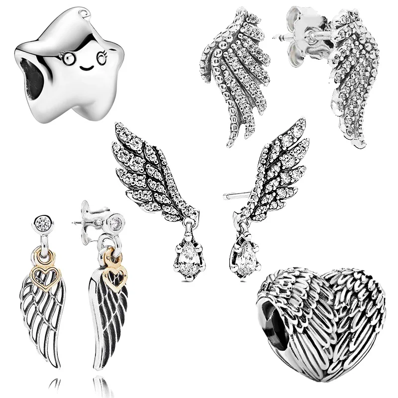 Angel Wing Dangler Trendy 925 Sterling Silver Stud Earrings For Women Wedding Pandora Designer Luxury Jewelry Personalized Gift
Angel Wing Dangler Trendy 925 Sterling Silver Stud Earrings For Women Wedding Pandora Designer Luxury Jewelry Personalized Gift