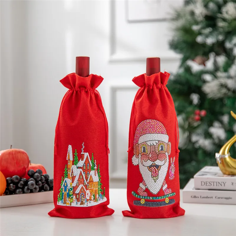 Christmas Decorations Diamond Painting Wine Bottle Cover Drawstring Bag Kits Special-shaped Drill DIY Merry Christmas Navidad
Christmas Decorations Diamond Painting Wine Bottle Cover Drawstring Bag Kits Special-shaped Drill DIY Merry Christmas Navidad