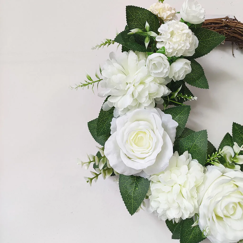 Summer Front Door Rose wreaths Wedding Photography Props Artificial Wreath Flower Eucalyptus Leaves Round Wreath
Summer Front Door Rose wreaths Wedding Photography Props Artificial Wreath Flower Eucalyptus Leaves Round Wreath