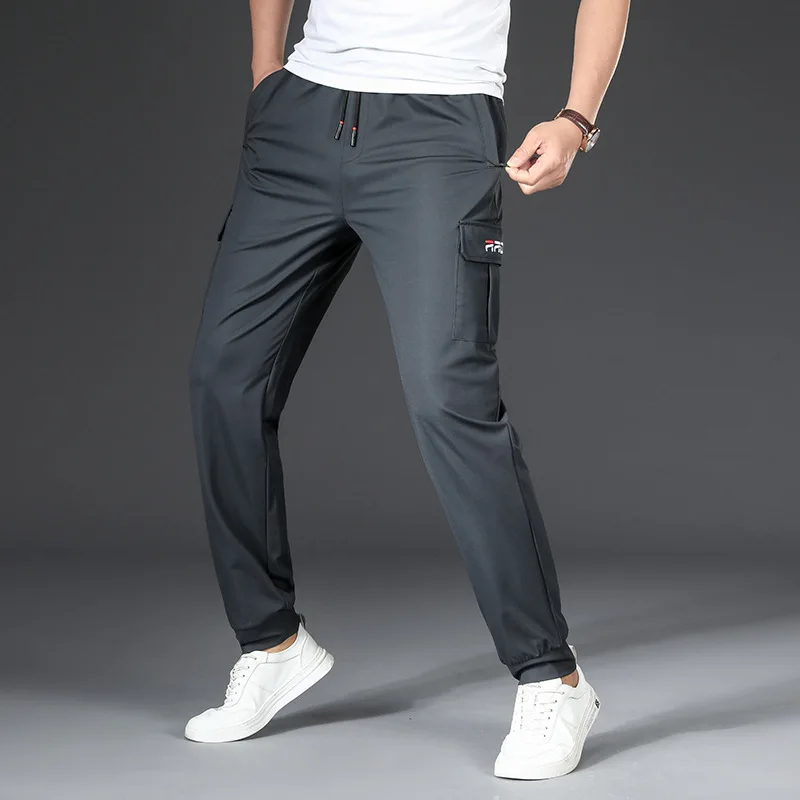 Summer 2021 new men's fattening plus size elastic waist necking tooling Sweatpants