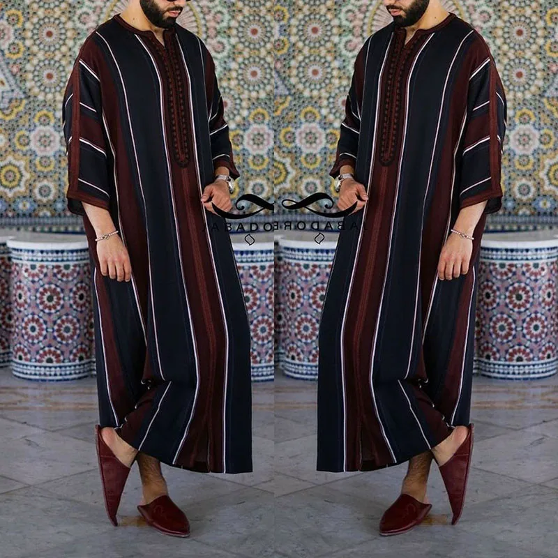 Men 2022 Eid Ramadan Abaya Dubai Kaftan Pakistan Spring Autumn Casual Loose Robe Muslim Fashion Vintage Stripe Islamic Clothing
Men 2022 Eid Ramadan Abaya Dubai Kaftan Pakistan Spring Autumn Casual Loose Robe Muslim Fashion Vintage Stripe Islamic Clothing