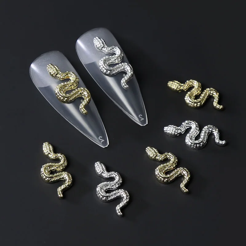 10 Pcs Metal 3D Nail Art Decoration Alloy Gold and Silver Snake DIY Nail Art Accessories QB1162-1163
10 Pcs Metal 3D Nail Art Decoration Alloy Gold and Silver Snake DIY Nail Art Accessories QB1162-1163