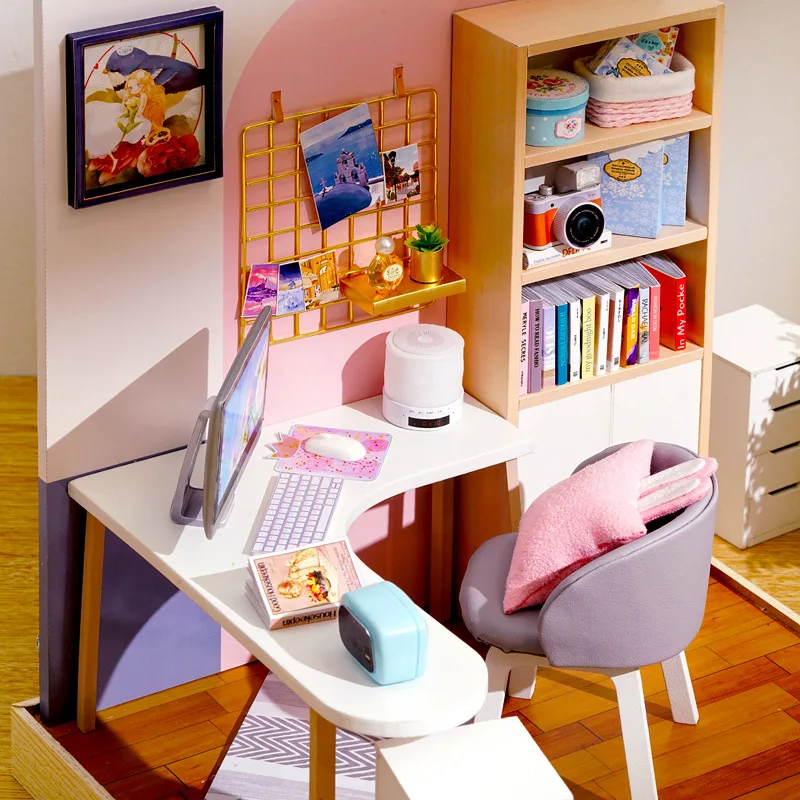 Doll House Wooden Diy Doll Houses with Dust Cover Miniature Furniture Wooden House Casa Music Toys for Children Birthday Gifts
Doll House Wooden Diy Doll Houses with Dust Cover Miniature Furniture Wooden House Casa Music Toys for Children Birthday Gifts