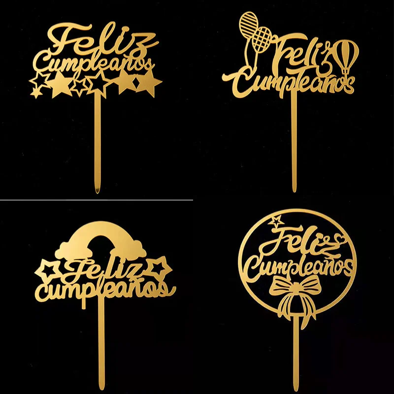 5pcs/lot Spanish Feliz Cumpleanos Cake Topper Acrylic Happy Birthday Cake Topper for Anniversary Birthday Party Cake Decorations
5pcs/lot Spanish Feliz Cumpleanos Cake Topper Acrylic Happy Birthday Cake Topper for Anniversary Birthday Party Cake Decorations