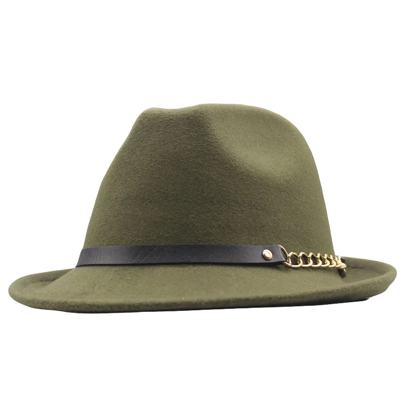 Ladies Men's Four Seasons Universal Wool Hat With Gold Chain Ribbon Gentleman Elegant LadiesAutumnWide Church Panama Top Hat 
Ladies Men's Four Seasons Universal Wool Hat With Gold Chain Ribbon Gentleman Elegant LadiesAutumnWide Church Panama Top Hat