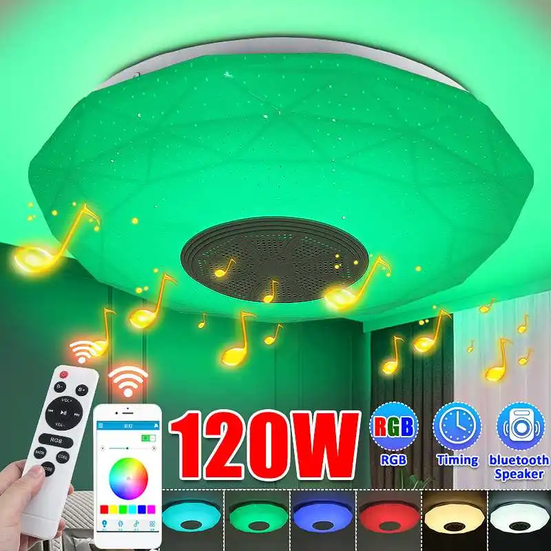 120W 30cm Smart LED Ceiling Light Music Speaker bluetooth Dimmable Lamp Mobile APP Control Colorful For Bedroom Living Room
120W 30cm Smart LED Ceiling Light Music Speaker bluetooth Dimmable Lamp Mobile APP Control Colorful For Bedroom Living Room