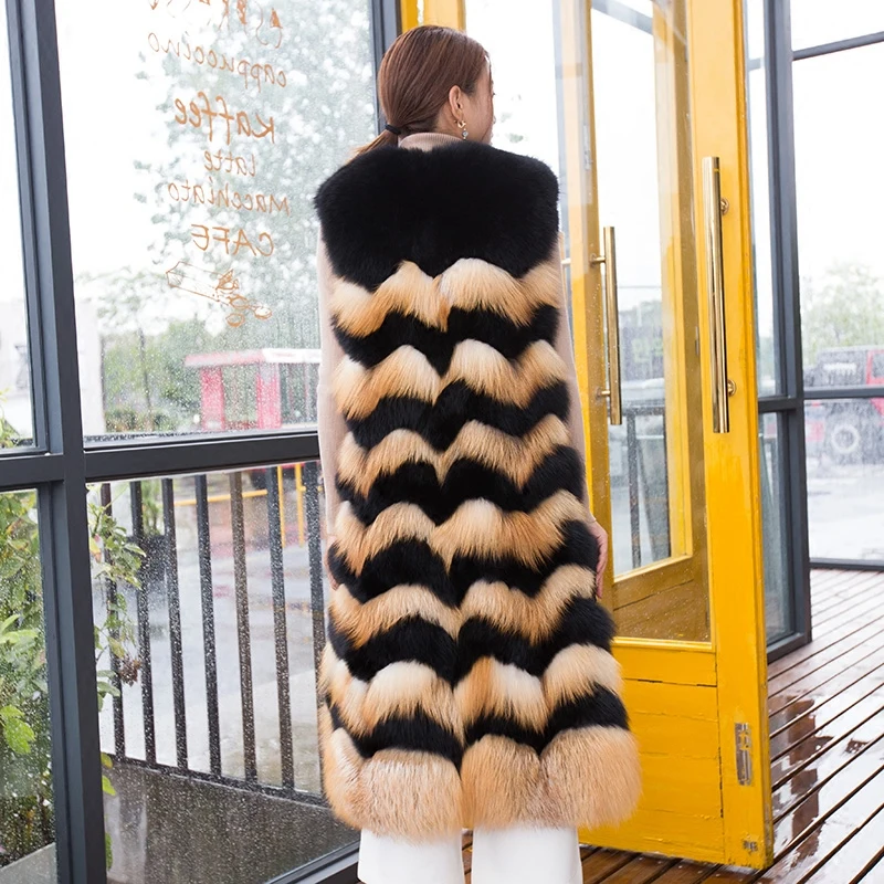 MLHXFUR 110CM genuine real Red fox fur black fox fur wave stripes vest collar gifts sleeveless coat clothing women real fur
MLHXFUR 110CM genuine real Red fox fur black fox fur wave stripes vest collar gifts sleeveless coat clothing women real fur