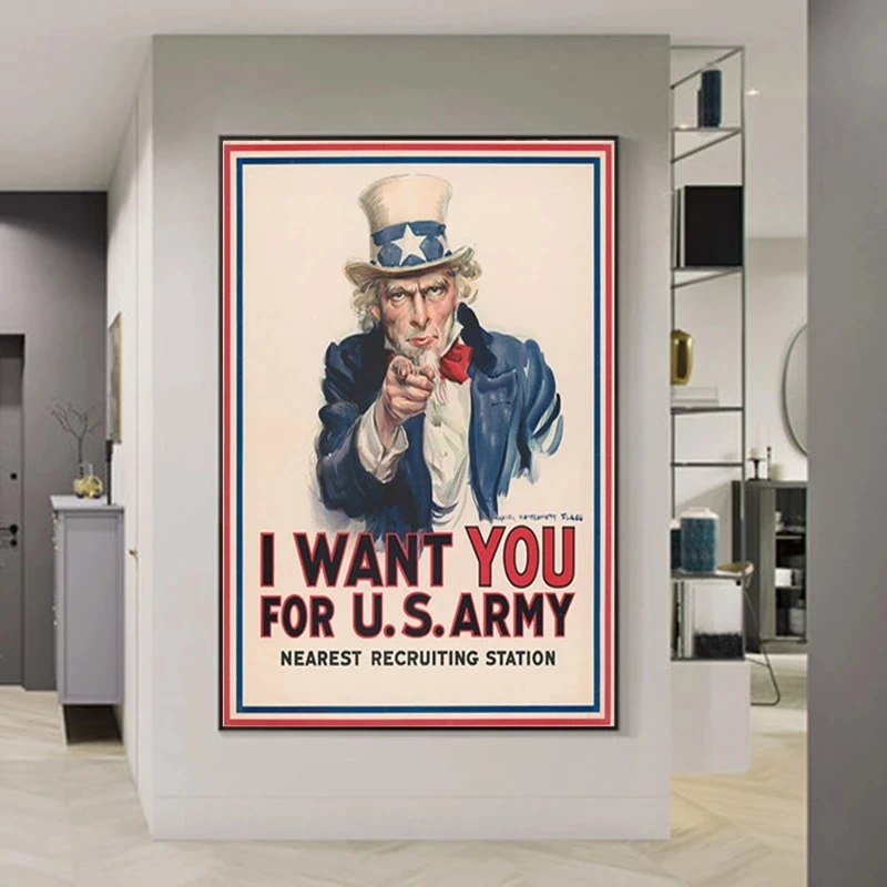 Vintage Army Propaganda Poster and Prints American Washington Art Canvas Painting Wall Art Pictures Cuardos for LivingRoom Decor
Vintage Army Propaganda Poster and Prints American Washington Art Canvas Painting Wall Art Pictures Cuardos for LivingRoom Decor