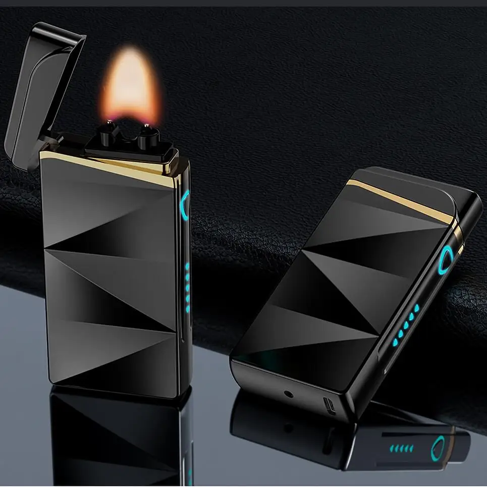 Luxury Electronic USB Big Flame Lighter Pulse Windproof Double Arc Ignitor Plasma Flameless Christmas Gift
Luxury Electronic USB Big Flame Lighter Pulse Windproof Double Arc Ignitor Plasma Flameless Christmas Gift