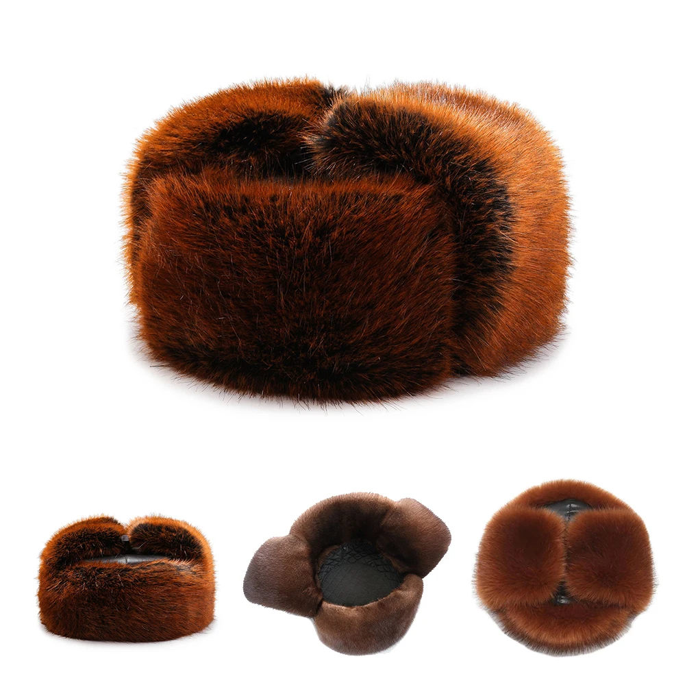 54-60cm Unisex Women's Men's Winter Faux Fur Russian Hat Trapper Ushanka Cossack Warm Snow Skiing Furry Cap PU Aviator Cap
54-60cm Unisex Women's Men's Winter Faux Fur Russian Hat Trapper Ushanka Cossack Warm Snow Skiing Furry Cap PU Aviator Cap