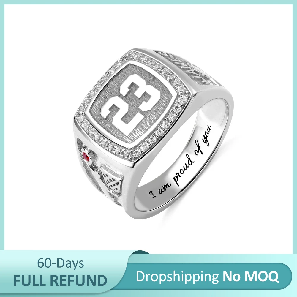 Sweey Dropshipping Personalized Engraved Baseball Signet Ring with Birthstone Customize Men's Sport Ring Christmas Gift for Him
Sweey Dropshipping Personalized Engraved Baseball Signet Ring with Birthstone Customize Men's Sport Ring Christmas Gift for Him