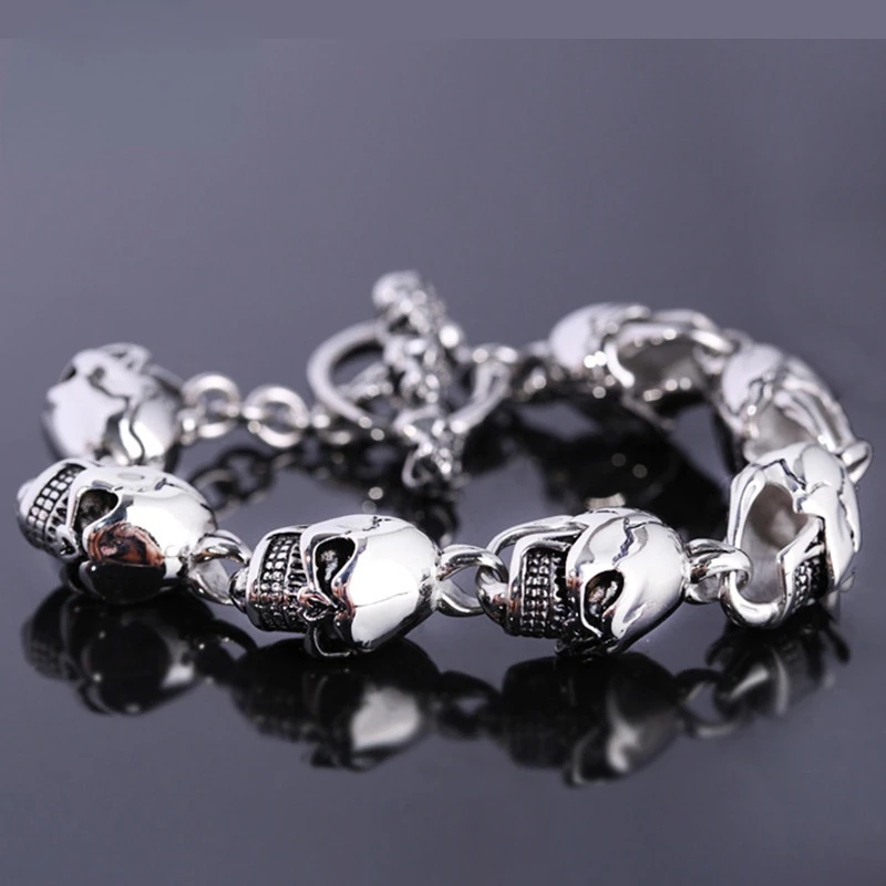 Stainless Steel Jewelry Bracelets Personality Fashion Titanium Steel Skull Head Mens Bracelet 
Stainless Steel Jewelry Bracelets Personality Fashion Titanium Steel Skull Head Mens Bracelet