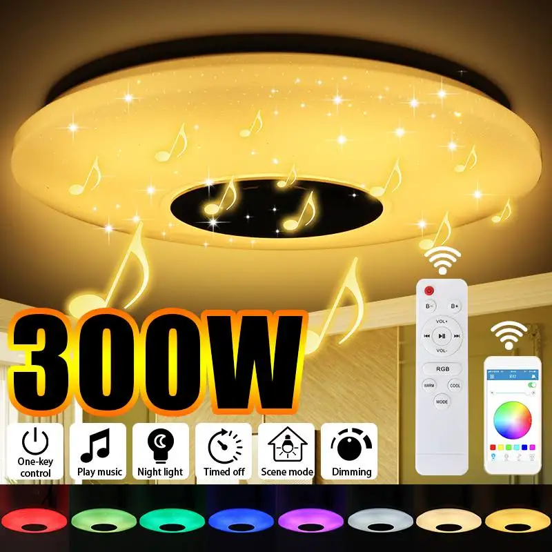 300W Modern RGB LED Ceiling Lights Home lighting APP bluetooth Music Light Bedroom Lamps Smart Ceiling Lamp+Remote Control
300W Modern RGB LED Ceiling Lights Home lighting APP bluetooth Music Light Bedroom Lamps Smart Ceiling Lamp+Remote Control