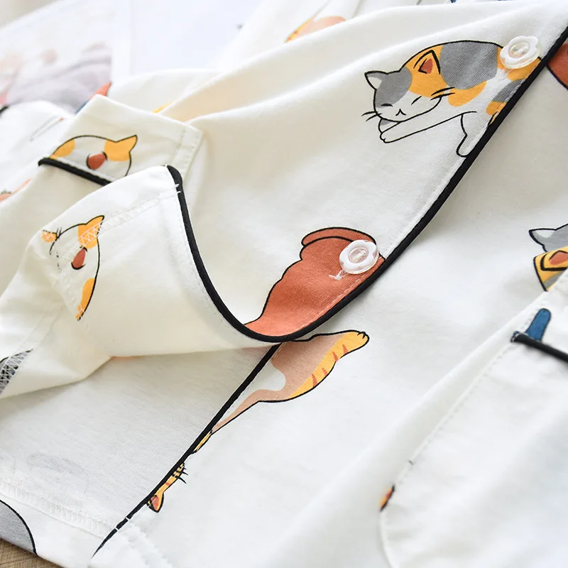 Японские свежие пижамные комплекты для женщин 100% марлевые хлопковые