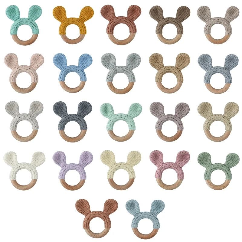 Q1FE Baby Teether Wooden Ring Crochet Knit Wool Rattle Nursing Chewing Teething Toy
Q1FE Baby Teether Wooden Ring Crochet Knit Wool Rattle Nursing Chewing Teething Toy