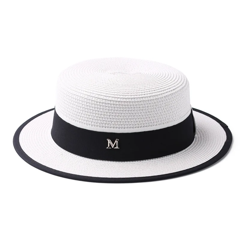 Top hat sunshade straw hat flat top short brim white hat edge-sealing summer hat female summer sun hat small fresh British wild
Top hat sunshade straw hat flat top short brim white hat edge-sealing summer hat female summer sun hat small fresh British wild