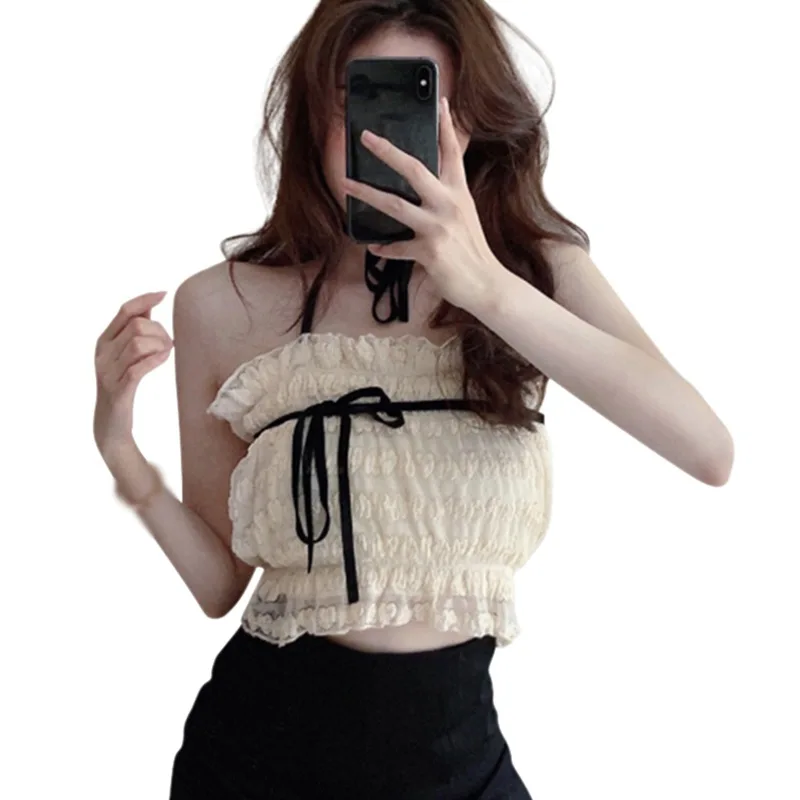 Women Ruffles Sexy Tank Top Fashion Ladies Sleeveless Strapless Ruched Slim Crop Top Camisole Female Clothing Tanks
Women Ruffles Sexy Tank Top Fashion Ladies Sleeveless Strapless Ruched Slim Crop Top Camisole Female Clothing Tanks
