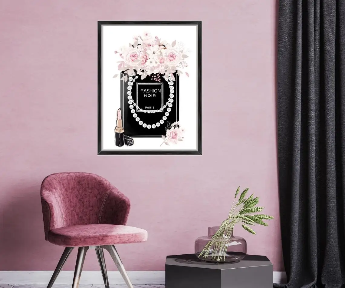 Vogue Black Perfume Canvas Painting Wall Art Pearls Flowers Lipstick Posters and Print Picture for Living Room House Decoration
Vogue Black Perfume Canvas Painting Wall Art Pearls Flowers Lipstick Posters and Print Picture for Living Room House Decoration