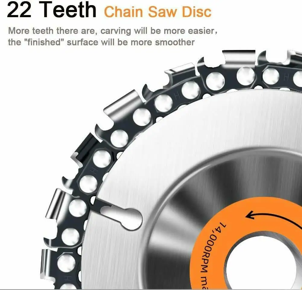 USA Warehouse Shipping now Wood Carving Cutting Shaping Chain Saw Blade Disc Wheel 4-1/2" Angle Grinder
USA Warehouse Shipping now Wood Carving Cutting Shaping Chain Saw Blade Disc Wheel 4-1/2" Angle Grinder