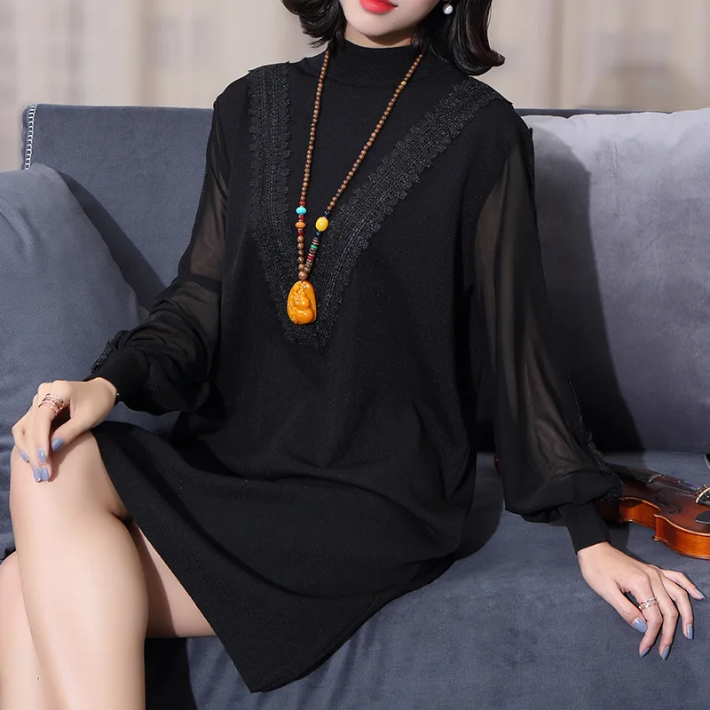 Women s Clothing Dresses Christmas sexy pullover jurken work black knitted chiffon lace floral dress plus size long 2019 autumn
Women s Clothing Dresses Christmas sexy pullover jurken work black knitted chiffon lace floral dress plus size long 2019 autumn