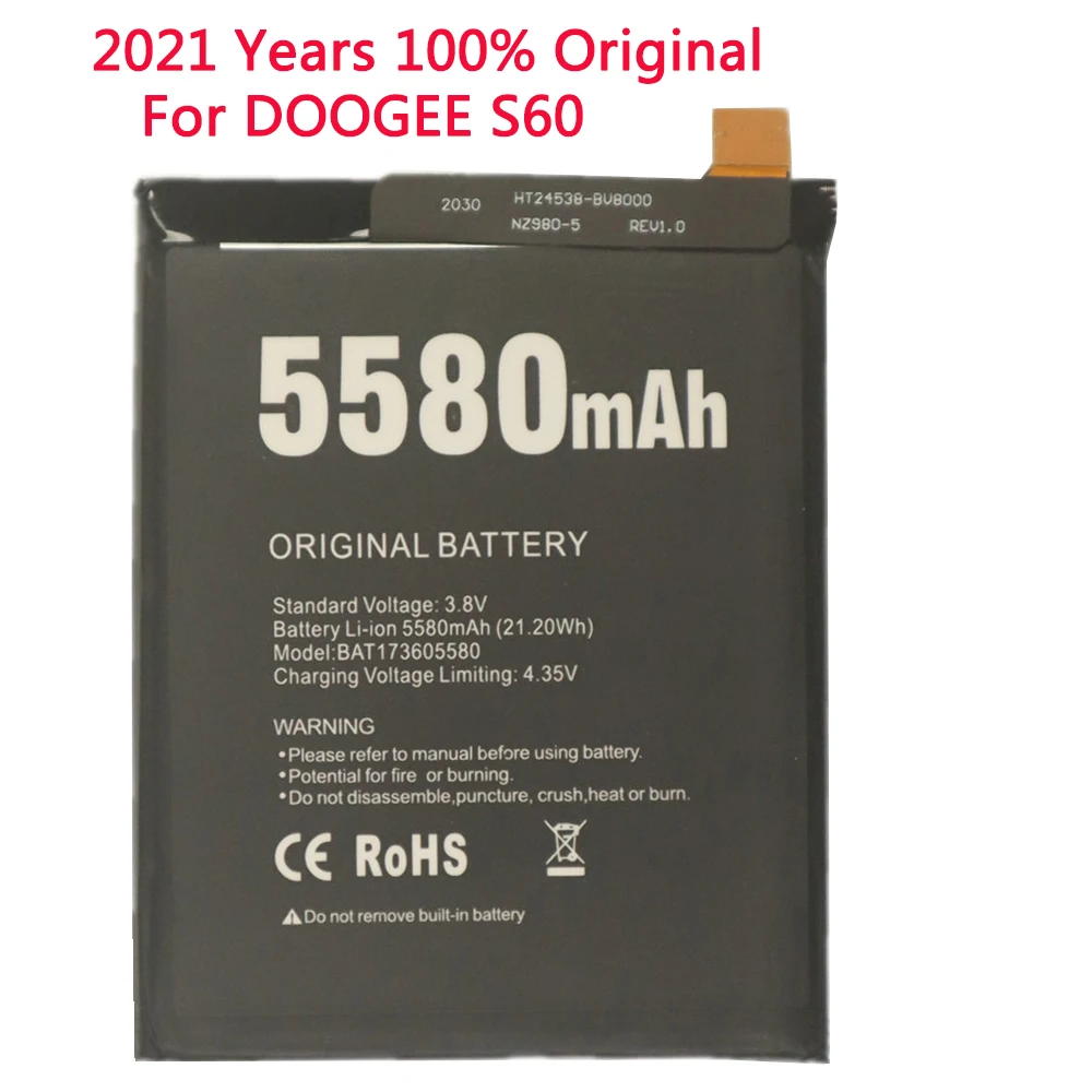 100% New Original for DOOGEE S60 BAT17M15580&BAT17S605580 Replacement 5580mAh Parts backup battery for DOOGEE S60 Smart Phone
100% New Original for DOOGEE S60 BAT17M15580&BAT17S605580 Replacement 5580mAh Parts backup battery for DOOGEE S60 Smart Phone