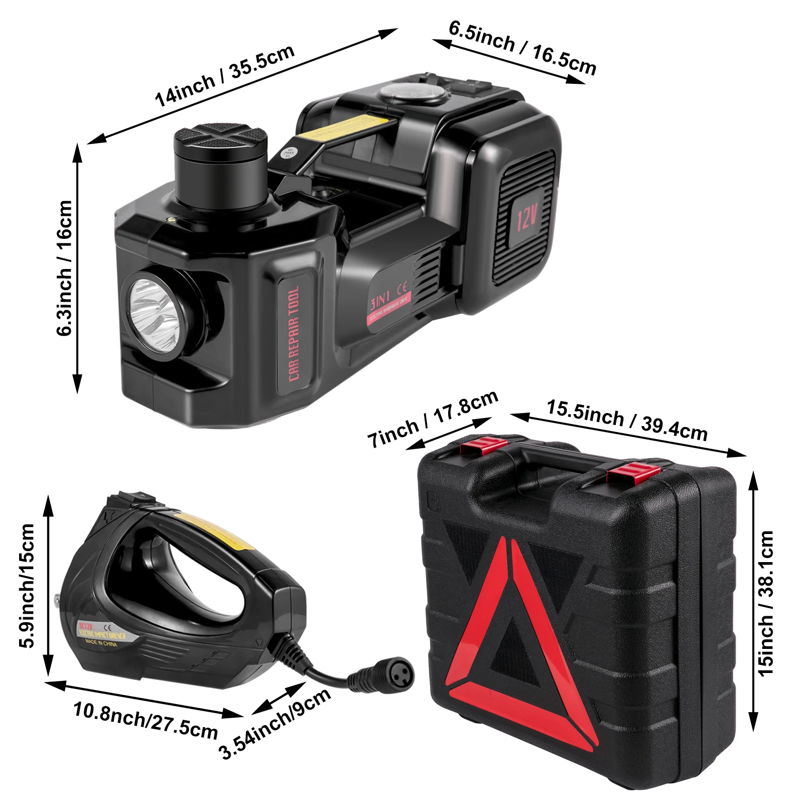 VEVOR 3Ton Electric Car Jack Hydraulic Tools Box with Impact Wrench Tire Inflation Pump Warning Light and LED for CRV SUV Sedans
VEVOR 3Ton Electric Car Jack Hydraulic Tools Box with Impact Wrench Tire Inflation Pump Warning Light and LED for CRV SUV Sedans