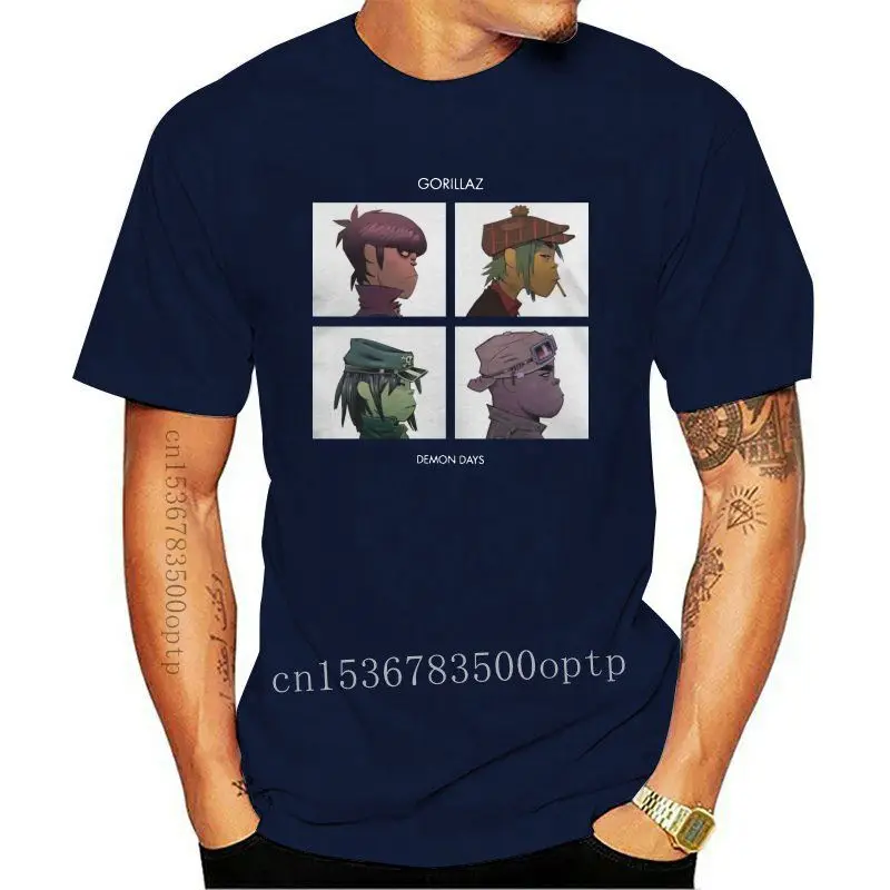 Футболки с музыкальной группой Gorillaz Demon Days, мужские футболки из чистого хлопка, футболки с круглым вырезом, Новое поступление одежды
Футболки с музыкальной группой Gorillaz Demon Days, мужские футболки из чистого хлопка, футболки с круглым вырезом, Новое поступление одежды