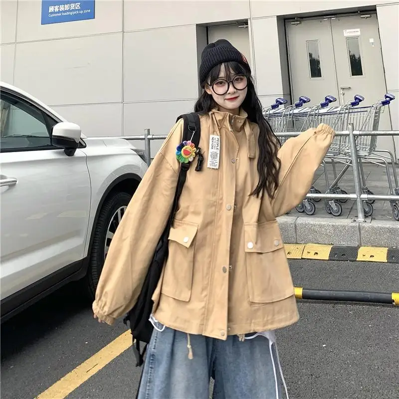 Solid color tooling stand-up collar zipper all-match street female loose jacket Y2K clothing clothes vero windbreaker coat top
Solid color tooling stand-up collar zipper all-match street female loose jacket Y2K clothing clothes vero windbreaker coat top