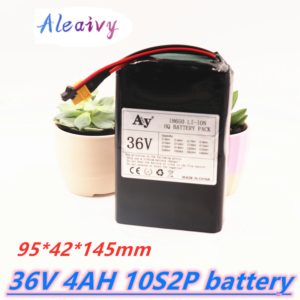 Aleaivy 36V 4Ah 10S2P 350watt lithium ion battery For 18650-2000mAh XT60 SM 2P 15A BMS ebike wheelchair golf cart battery
Aleaivy 36V 4Ah 10S2P 350watt lithium ion battery For 18650-2000mAh XT60 SM 2P 15A BMS ebike wheelchair golf cart battery