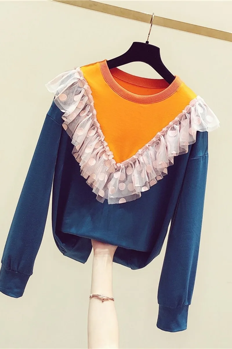 2020 New Korea-style Spring Autumn Women Pullovers Top Patchwork Color Block O Neck Long Sleeve Cotton Sweatshirts Casual
2020 New Korea-style Spring Autumn Women Pullovers Top Patchwork Color Block O Neck Long Sleeve Cotton Sweatshirts Casual